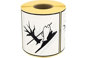 MD Labels 500 etiquetas de mercancías peligroso, 100 x 100 mm, sustancias peligrosas para el medio ambiente, pegatinas para el transporte de mercancías según ADR