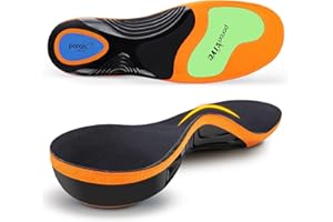 BOPERTROVE Semelles orthopédiques pour fasciite plantaire, pour pieds plats, voûte plantaire, maux de dos, éperons calcanéens, chaussures confort mousse pour homme et femme