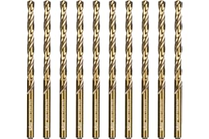SALI 10 Stücke M35 HSS Cobalt Bohrer Set mit Spiralbohrer 5mm HSS-Co Stahlbohrer Eisenbohrer Metallbohrer Set für Holz, Metall, Kunststoff, Aluminium, Hartplastik, Edelstahl