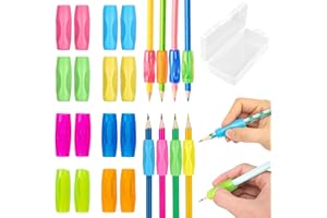 BOZILY Bleistift Griffe 16 Stück Ergonomische Stifthalter für Verschiedene Stifte, Korrekte Handschrift Haltung für Kinder Kindergarten Erwachsene Spezielle Bedürfnisse Righties oder Lefties(2 Stil)