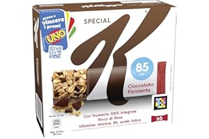 Kellogg's Special K Barretta | Gusto Cioccolato Fondente | Croccanti Fiocchi Multicereali con Deliziosi Riccioli di Cioccolato | Frumento 100% Integrale | 6 barrette da 21.5g (Confezione da 129g)