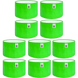 Anandi Green's HDPE UV-Protected 260 GSM Round Green Colour Plant Bags Suitable for Terrace and Vegetable Gardening 9X6 Inch Pack of 10