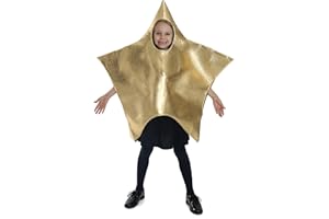 I LOVE FANCY DRESS Kids Star Christmas Costume - Large Gold Star Costume with Face and Arm Holes - Boys Girls Childs Fun Novelty Xmas Nativity Play Festive Fancy Dress Costume