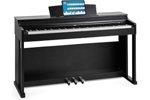 McGrey DP-19 SM Pianoforte digitale - 88 tasti pesati con azione a martello e risposta al tocco - 8 suoni - 32 ritmi di accompagnamento - design sottile - Tasteria e 3 pedali - Nero opaco