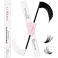 Lash Bond and Seal Eyelash Glue for Cluster Lashes Individual Eyelash Glue and Bond Long Retention Waterproof 2 in 1 DIY Eyelash Extensions Glue at Home Strong Hold 48-72 Hours GEMERRY Glue