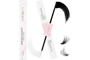 GEMERRY Colla per Ciglia Lash Bond and Seal per Cluster Ciglia Singole Lunga Durata 48-72 Ore di Estensioni Delle Ciglia Impermeabili in Colla Adesiva 2 in 1 fai -da -te Colla a Casa (5 ml+5 ml)