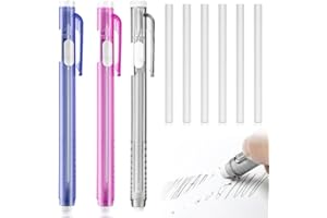 BAVOOTY Stylo lot de 3 gommes rétractables + 6 gommes rechargeables