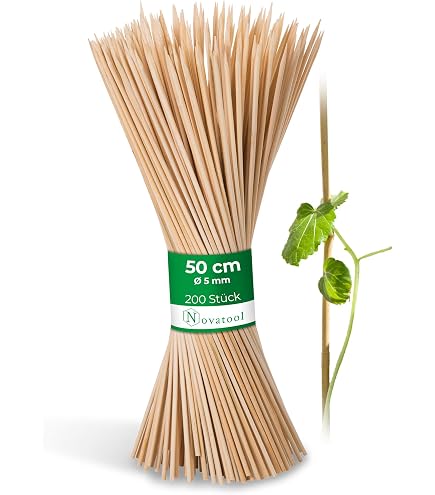 KADAX Bambusstbe 50cm x 4.5mm, 200er Set, Pflanzstbe aus Bambus,  Holzstbe als Pflanzensttze fr Setzlinge, Blumenstbe, Rankhilfe fr  Pflanzen, Rankstbe (Natur) : Amazon.de: Garten