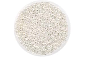 anezus Pearl Beads for Craft, 2000pcs Ivory Faux Fake Pearls, 4 MM Small Sew on Pearl Beads with Holes for Jewelry Making, Bracelets, Necklaces, Hairs, Crafts, Decoration and Vase Filler