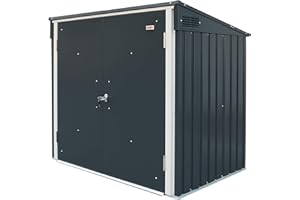 Duramax abri pour poubelles pour 2 avec ouverture par le haut et portes doubles verrouillables, abri de jardin en métal, cachettes pour poubelles, Abri pour poubelles, 154x96x131 cm, anthracite