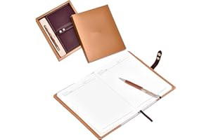 DONBOLSO Carnet de notes en cuir format A5, dans un coffret cadeau, 192 pages, couverture rigide en cuir synthétique résistant, avec fermeture à double bouton, stylet pour écran tactile cristal, idéal