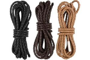 BHGT 6M Cordino Intrecciato Corda Pelle Cordoncino Cuoio Cordicella Rotonda Colorato per Braccialetti Collana Portachiavi Accessori Artigianato Fai da Te