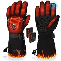 Gants Chauffants Rechargeables 7.4V 10000mAh - Chauffage Rapide 10s, Imperméables, Tactiles