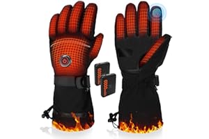 PEKWZIZ Beheizbare Handschuhe, 6000mAh Akku USB Beheizte Handschuhe für Damen Herren, 3 Heizstufen wasserdichte Touchscreen Handschuhe Beheizbar