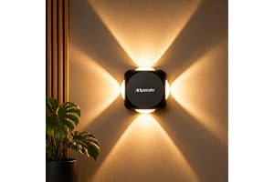 Murphy LED Outdoor Up/Down Wall Light - 6W, Warm White, (4 Multi-Directional Beams), IP65 Waterproof Aluminum Body, Pack of 1