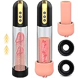 Pompa Pene Elettrica per Ingrandimento - con 4 Modalità di Aspirazione e Masturbtore per Uomo Realistici, Sex Toys per Pompin