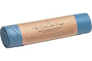 THE SUSTAINABLE PEOPLE TSP Recycling Zugband Müllbeutel 60L - zu mind. 90% aus Post-Consumer-Abfällen (PE) - Blauer Engel zertifiziert - sicher & reißfest - für den Restmüll und die Wertstoffsammlung (60 Liter (10 Stück))