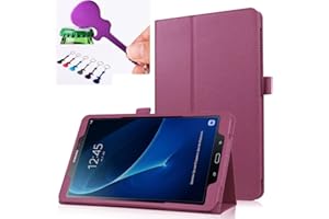 Sotefe® Etui Samsung Galaxy Tab A6 10.1'' Hülle - Flip Cover Case Schutzhülle Tasche Hülle für Samsung Galaxy Tab A 10.1 2016 SM-T580/T585 + Displayschutz + Bieröffner Flaschenöffner - Violett