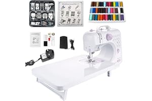 ELANCEE Electric Sewing Machine Portable Sewing Machine with 64 Pieces Accessory Kit,Household Sewing Machine Mini Sewing Machine for Beginners and Kids with Reverse Sewing and 12 Built-in Stitches