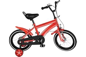 Begoniape Kinderfahrrad 14 Zoll ab 3-6 Jahren, Kinder Fahrrad Einstellbar Fahrrad Kinder mit Stützrädern Kettenabdeckung, KinderFahrrad für Jungen Mädchen Kinder…