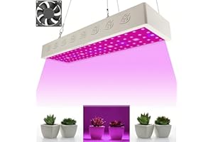 Bufccy 1000W LED Grow Lights with Fan, Energy-Saving Timable LED Full Spectrum Grow Light, Grow Light Panel Promote Plant Germination, Flowering, Fruiting（100 PCS LED）