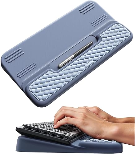 L-vormige bureaurandsteun, 2-delige set, Plam, pols en onderarm en elleboog comfortondersteuning voor tafel- of bureaurand, antislip, traagschuimvulling, ergonomisch ontwerp, apart ontwerp (15,7 x 3,9