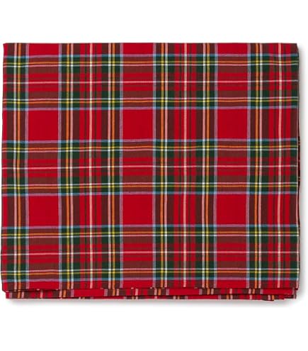 il dolce stile della tua casa Tovaglia di Natale Rossa Rettangolare Tessuto Tinto Filo Lurex fantasia scozzese rosso Tartan piu' misure (tartan rosso, 140x180 cm