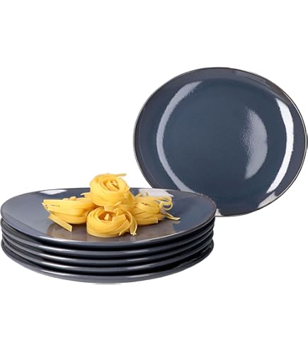 Kadum Serviesset 12-delig van keramiek – bordenset voor 4 personen | Mediterran blauw-groen-goud | 4 platte borden 25,5 cm, 4 pastaborden 20 cm, 4 ontbijtborden 20,5 cm dessertkommen