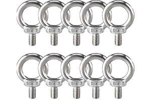 WENLAI 10 Stück Ringschrauben M8 Edelstahl Ösenschrauben, Rostfrei Ösenschrauben Ring Augenschraube, Ring Runde Augenschraube Augbolzen, 304 Edelstahl