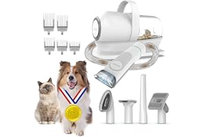 Neakasa P1 PRO Kit per toelettatura e aspirazione a Vuoto per Animali Domestici, Tosatrice per Cani e Gatto Pelo Lungo Professionale, con spazzole per Cani e Altri 5 Strumenti per la toelettatura