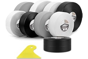 Bokaiya Joint Salle de Bain, 11m*38mm Bande Etancheite Autocollante, Ruban D'étanchéité Auto-Adhésif en PVC pour Baignoire, Salle de Bain, Cuisine, Toilettes, Anti-moisissure, Calfeutrage(Noir)
