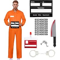 GREY LOOK Gefängnis-Overall Orange Mit Handschellen – Halloween-Kostüm Für Herren, Größe XL