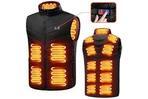 YIFOV Heated Vest Jacket for Men with 15 Carbon Fiber Heating Pads and 3 Adjustable Temperature for Outdoor Camping Riding Hiking (Battery Pack Not Included)
