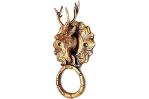 eSplanade Cheval Lapin Renne Éléphant Brass Door Heurtoirs | Accessoires de décoration de Porte | Heurtoirs de Porte en Laiton (Renne)…