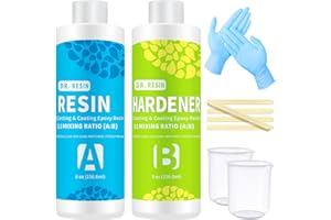 Epoxy Resin Kits for Beginners - DR. RESIN 16oz/473ml Crystal Clear Epoxy Resin Kit, 2 Part Resin for Craft, Casting, Tabletop, Jewelry Making and Coating