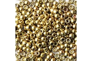 Tibaoffy Perles dorées artisanales de 6 x 9 mm, environ 1000 perles poney au total