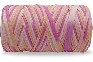 NOTIONSLAND 300g T-Shirt-Garn Stoff Strickgarn für Häkelkorb, Taschen, Heimdekoration – rosa