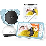 ieGeek 5'' Baby Monitor Video e Audio, 1080P Telecamera Bambini con Monitor with rilevamento di movimento e suono, 360° PTZ, 
