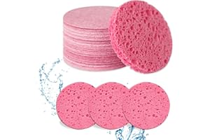 BOBOPACK 60Pz Spugnette Viso Pulizia, Spugna Lavaggio Viso, Struccante Detergente Riutilizzabile,Spugna per il Trucco Compressa, Pulizia Viso per la Pulizia del Facial, Esfoliante, Rimozione Trucco