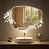 CLP Miroir de Salle de Bain Almafie avec éclairage, Miroir de Salle de Bain antibuée, Miroir Mural LED, avec ou sans Bluetoot