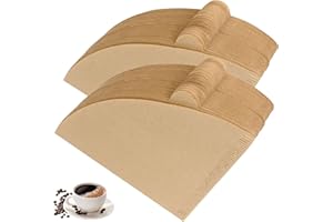HZKAIS 200PCS Coffee Filter Papers, Disposable Unbleached Cone Filter Papers, Compatible with Size 02 for Coffee Dripper and Pour Over Coffee Maker, 1-4 Cups