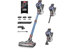 BUTURE PRO Aspiradora Sin Cable Potente, 38KPA/450W Aspiradora Escoba Sin Cable, LED Pantalla Táctil, 55 Min Batería Extraíble Aspirador Sin Cable, Suelo y Alfombra, Pelo de Mascota, 1.5L Aspiradora Inalámbrica