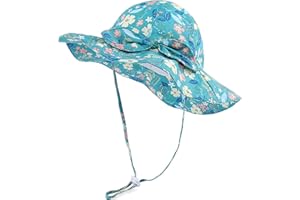 XYIYI Bébé Fille Chapeau de Soleil Enfant Chapeaux de Plage Ajustables Nourrissons Chapeau de Seau à Bord Large