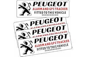PLATINUM PLACE 4 pegatinas de seguridad para ventana de dispositivo de seguimiento GPS PEUGEOT, 60x20mm-108.208.308.508.106.206.207, rastreador de alarma para coche y furgoneta