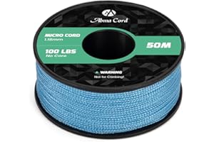 Abma Cord Mikro Sznurek 1.18mm Paracord 50M Mikro Linka Szpula - Max. 45kg (100lbs) - Błękit nieba