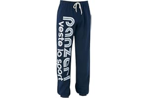 panzeri Pantalon Jogging Uni H - Noir/Blanc