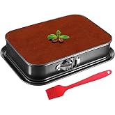 GAESHOW Rectangular Removable Mould 13 x 23 cm, with Carbon Steel Hinge | Non-stick, Removable Cake Mould with Non-Drip Botto