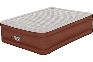 Bestway AlwayzAire Matelas Gonflable Fortech 2 Places avec Double Pompe électrique intégrée Comfort Choice+ - 203 cm x 152 cm x 51 cm - Beige/Marron
