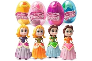 sudatong Prinzessin Ostereier Gefüllt mit 4 Prinzessin Bausteinen, Ostern Spielzeugfiguren,Osterkörbchenfüller,Spielzeugei für Osternest,Ostereiersuche,Ostergeschenke für Mädchen Kinder