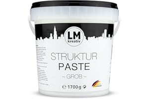 LM-KREATIV LM - Pasta strutturale grossolana 1,7 kg in secchio, colore bianco naturale - Mastice per modellare le esigenze artistiche. La pasta con grana grossa, anche come spatola o masticare